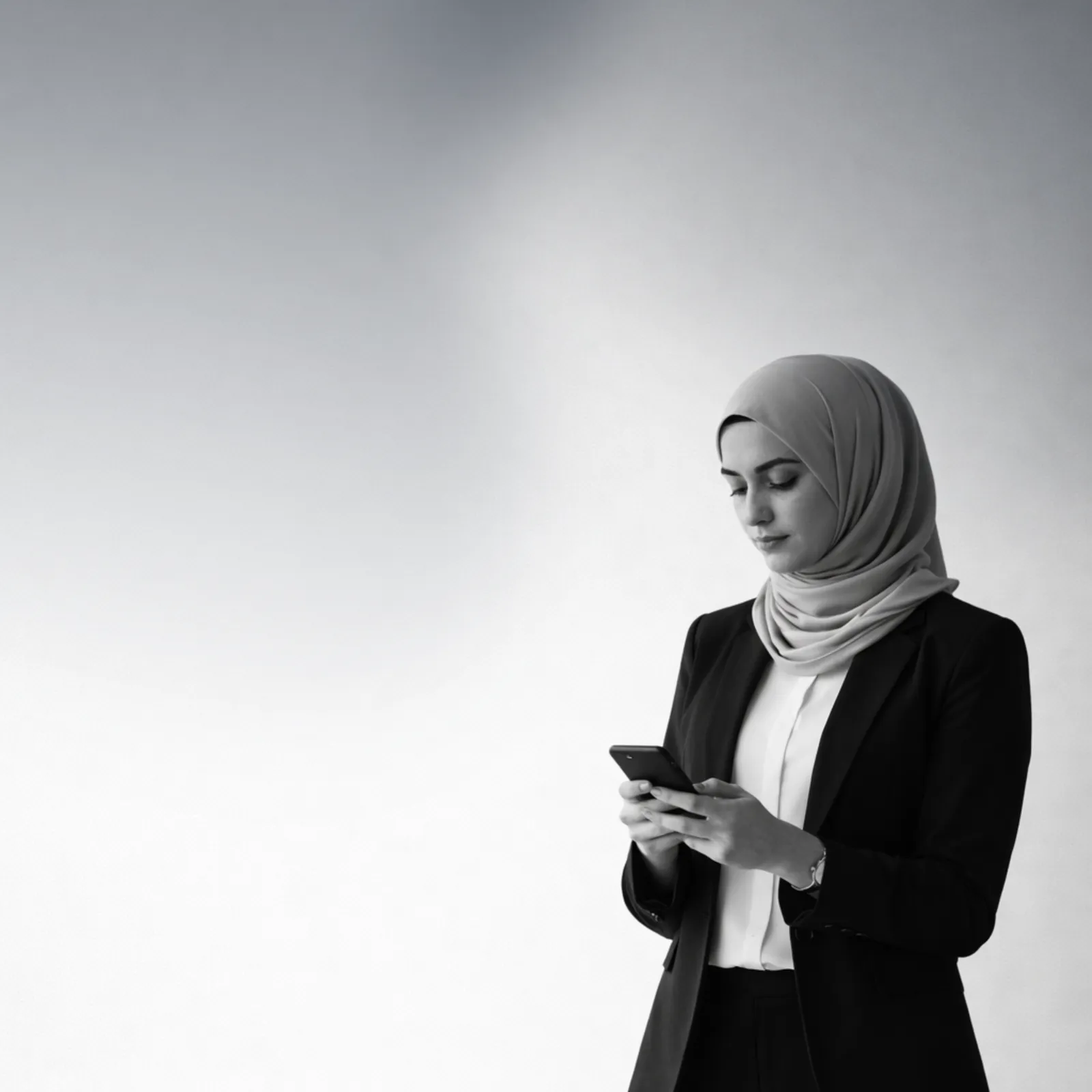 A woman looking forward with quiet determination